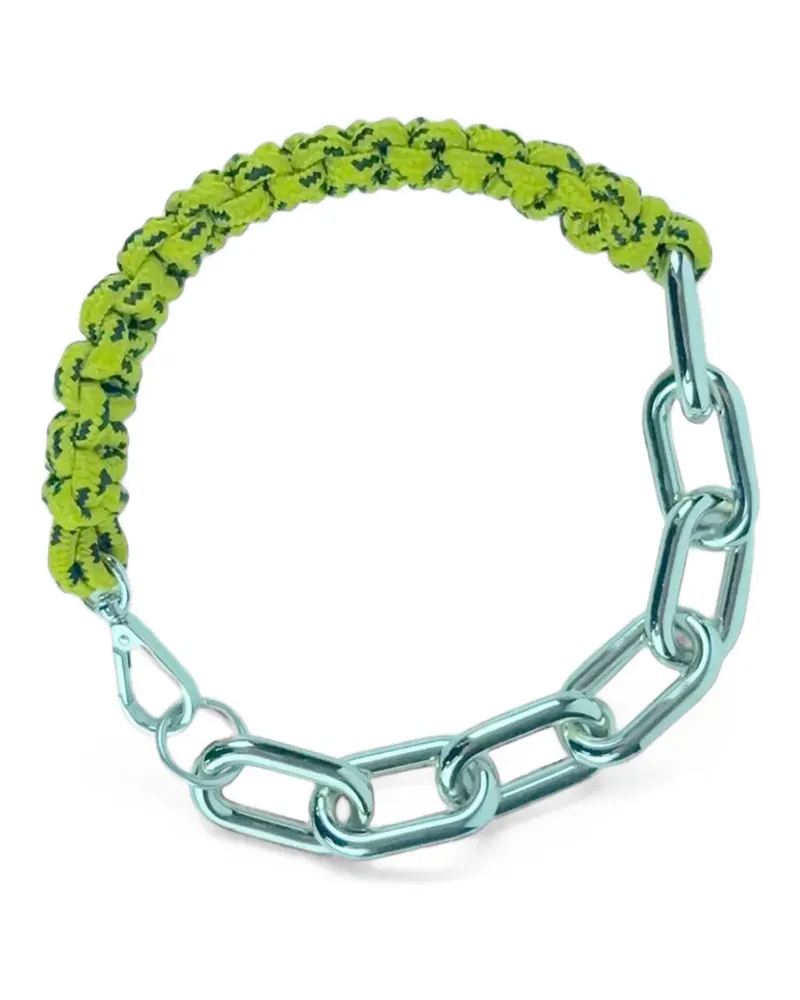 PLAN C braided-yarn chunky-chain necklace - Grün Grün