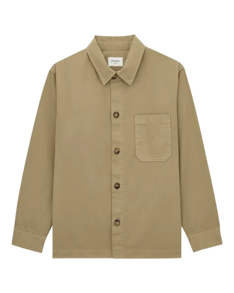 Saint Laurent Jacke mit Logo-Stickerei - Nude Nude