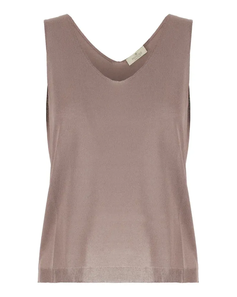PANICALE Cashmere fine-knit V-neck top - Braun Braun