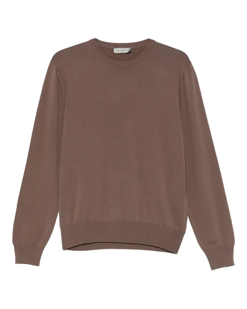 Canali Pullover mit Rundhalsausschnitt - Braun Braun