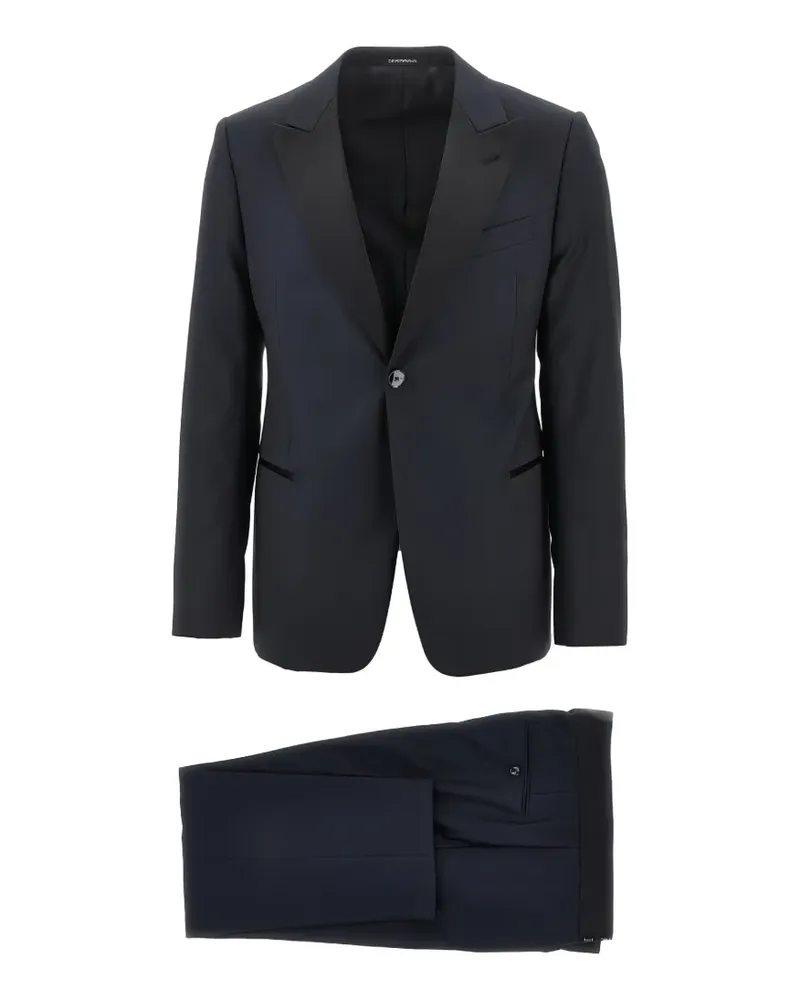Emporio Armani peak-lapel single-breasted suit - Blau Blau