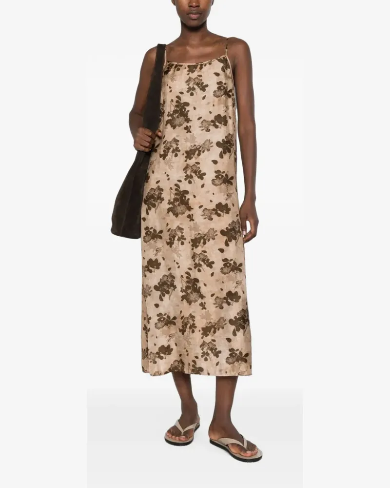 Uma Wang Anaya Minikleid mit Blumenprint - Braun Braun