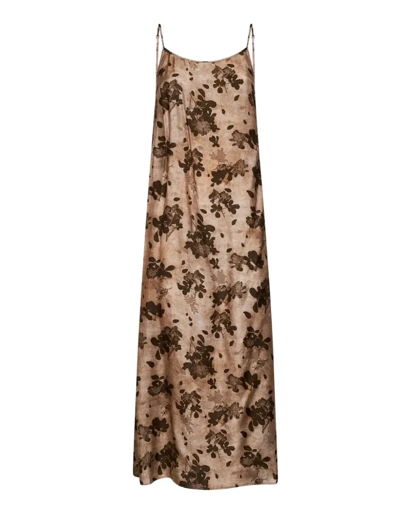 Uma Wang Anaya floral-pattern flared maxi dress - Braun Braun