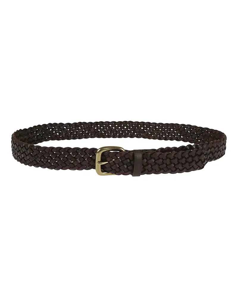 Dragon braided buckle leather belt - Braun Braun