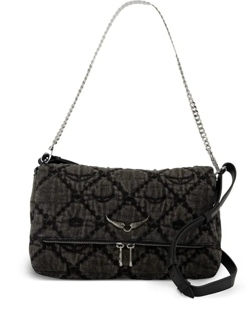 Zadig & Voltaire Mini Rocky II Schultertasche mit Steppung - Schwarz Schwarz