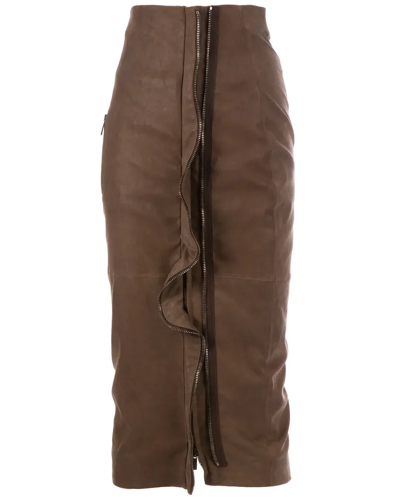 Haider Ackermann ruffle maxi skirt - Braun Braun