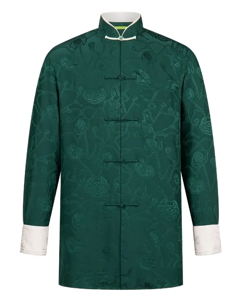 Shanghai Tang Jacquard-Hemd aus Seide - Grün Grün