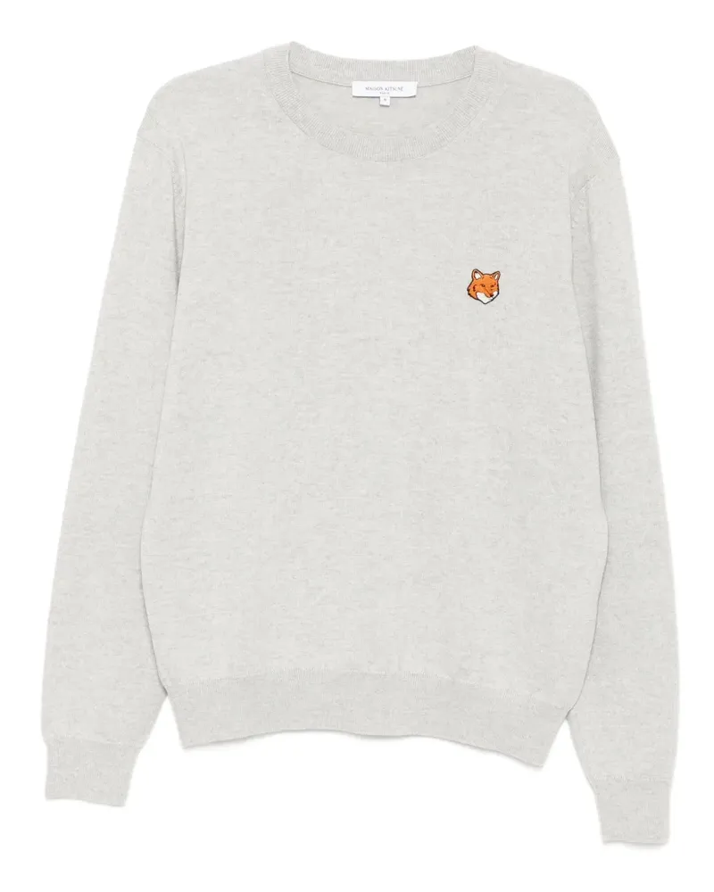 Kitsuné Sweatshirt mit Fuchs-Patch - Grau Grau