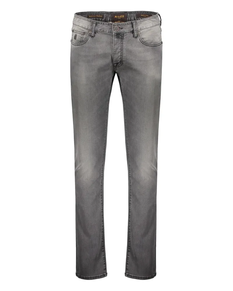 MOORER Credi Jeans mit Logo-Patch - Grau Grau