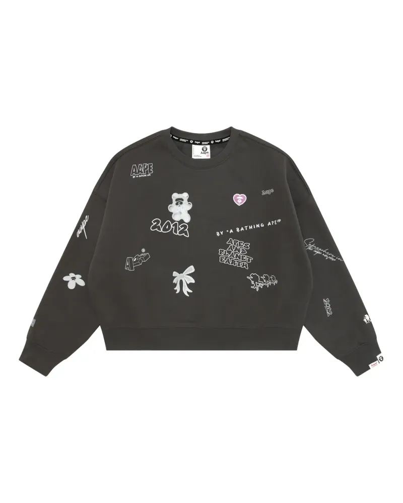 BAPE Pullover mit Applikation - Grau Grau