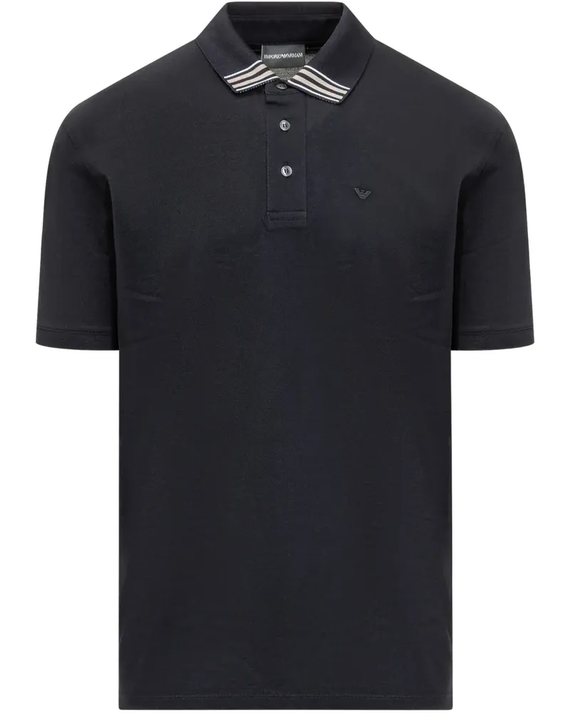 Emporio Armani Poloshirt mit Logo-Stickerei - Blau Blau