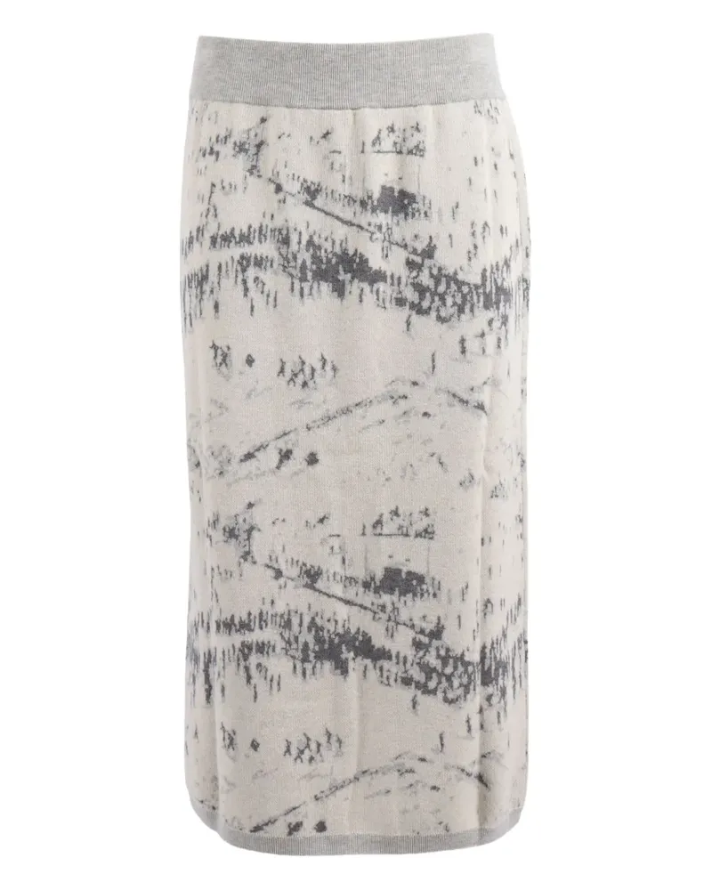 Ballantyne abstract-print skirt - Nude Nude