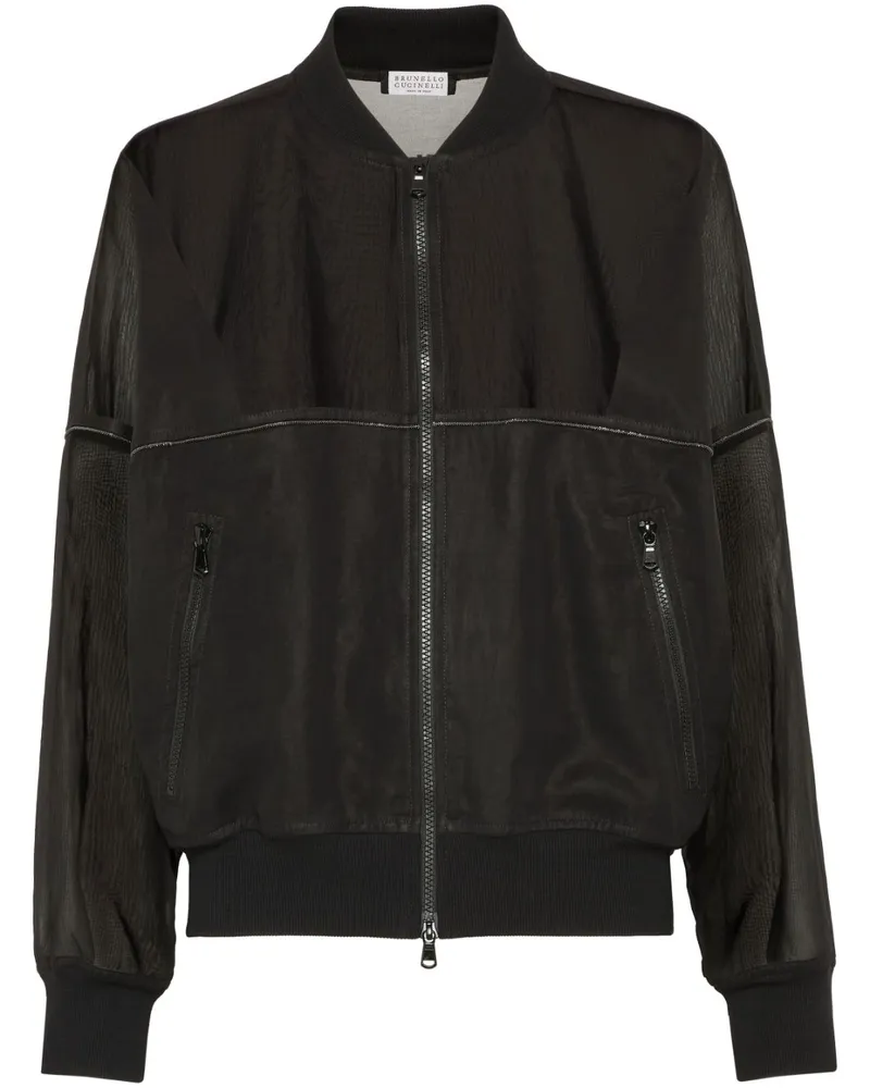 Brunello Cucinelli Bomberjacke mit Monili - Schwarz Schwarz