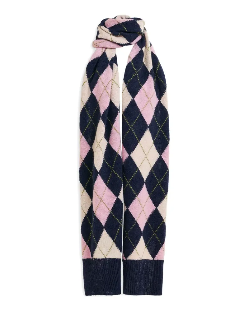 Essentiel Schal aus Argyle-Jacquard - Blau Blau