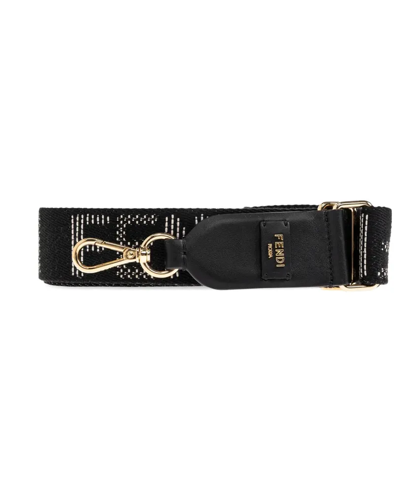 Fendi Taschenriemen mit Logo-Jacquard - Schwarz Schwarz