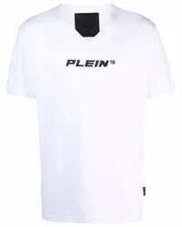 Philipp Plein T-Shirt mit V-Ausschnitt Weiß