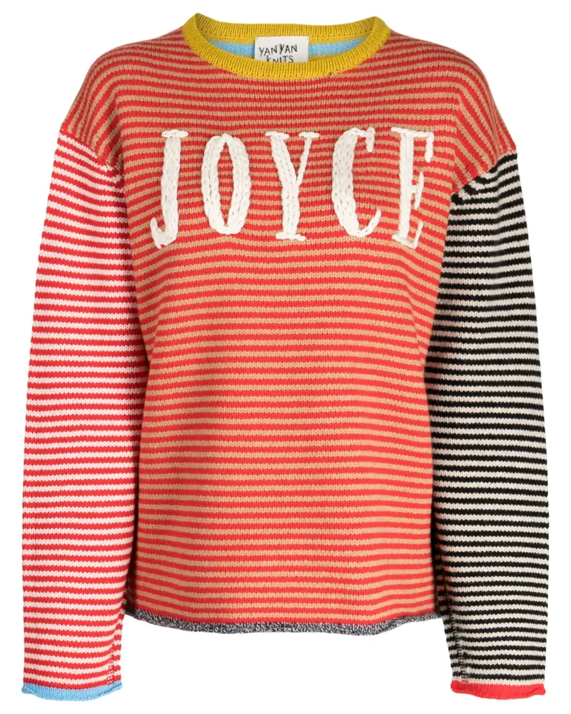 YANYAN KNITS Gestreifter Pullover - Rot Rot