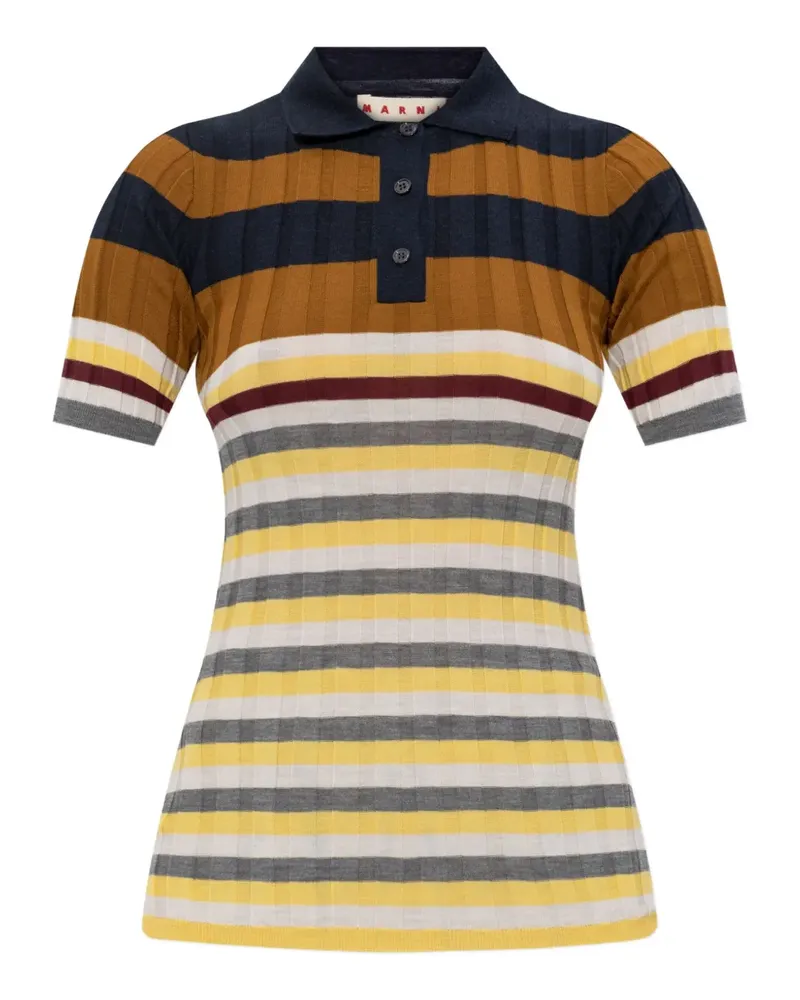 Marni Gestreiftes Poloshirt - Braun Braun