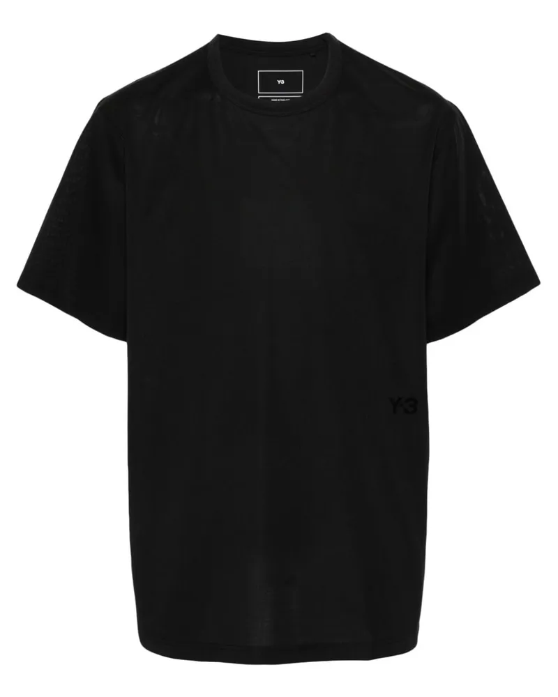 Y-3 T-Shirt mit Logo-Print Schwarz