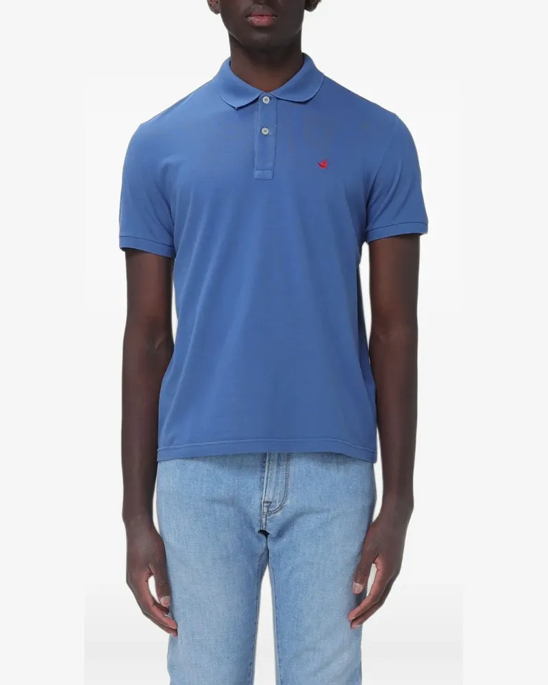 Brooksfield logo-embroidered cotton polo shirt - Blau Blau