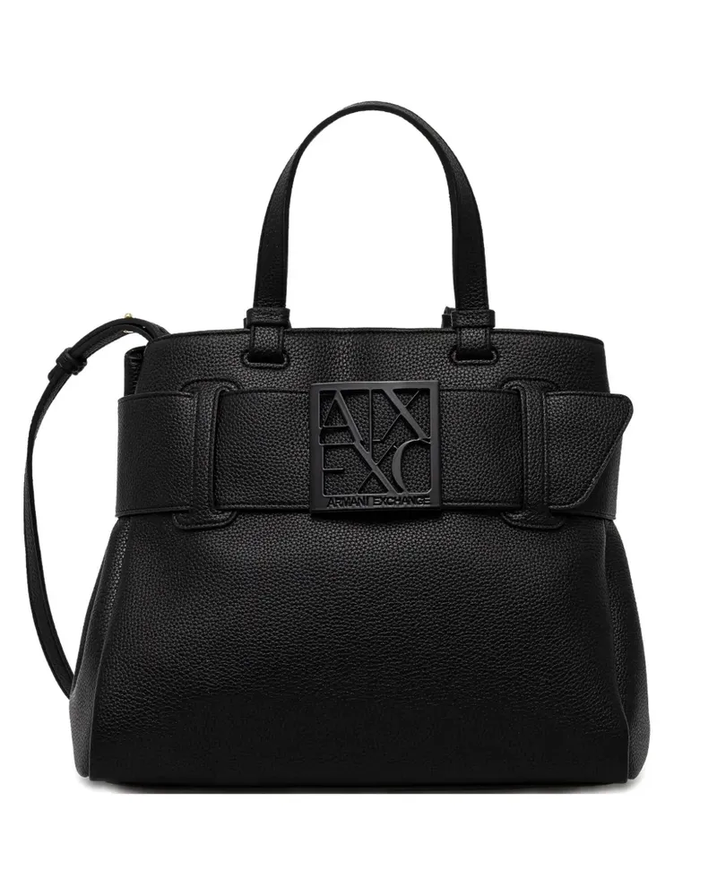 Armani Exchange Strukturierte Handtasche - Schwarz Schwarz