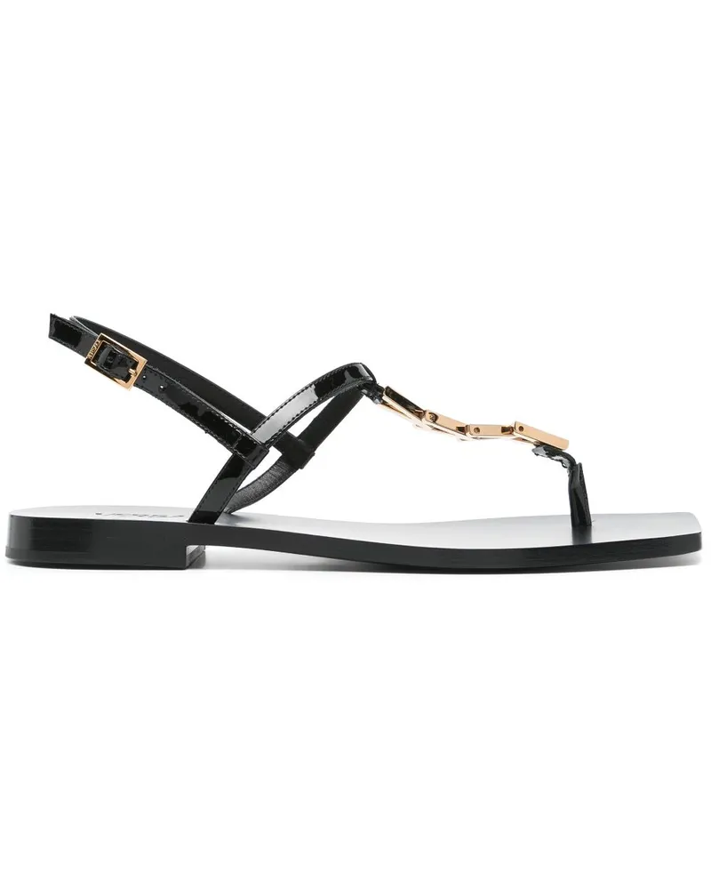 Versace Sandalen mit V-Kette - Schwarz Schwarz