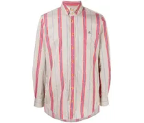 Button-down-Hemd mit Print - Braun