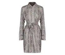 Grembo Mini-Hemdkleid mit Monogramm-Print - Nude