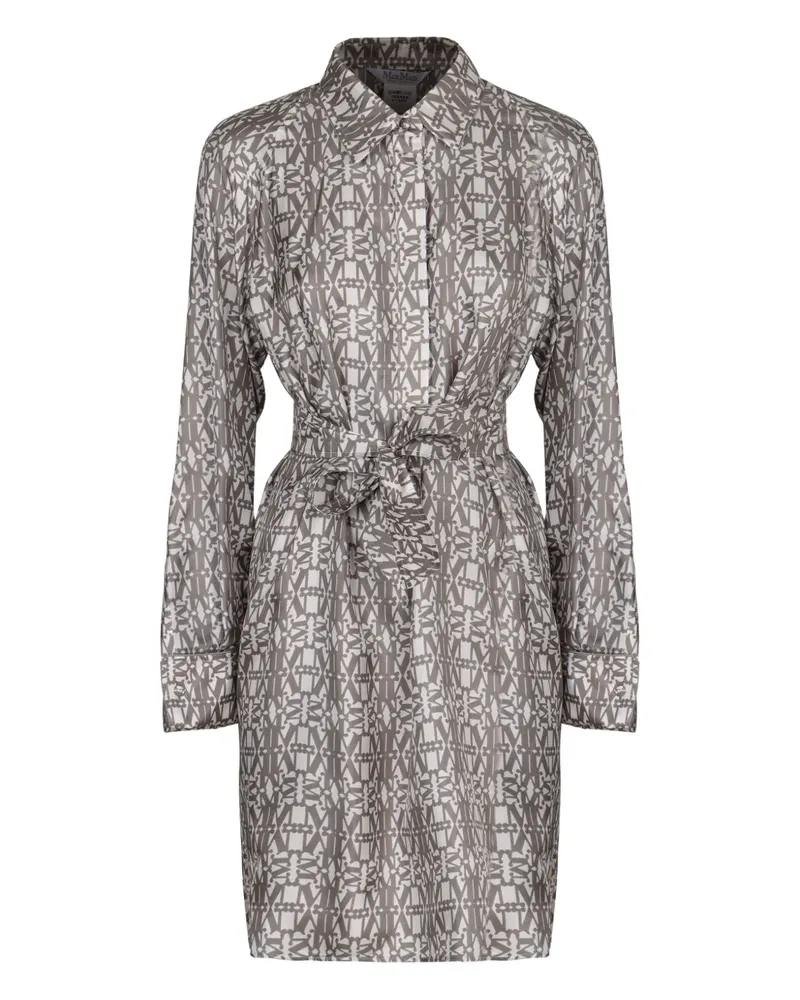 Max Mara Grembo monogram printed mini shirt dress - Nude Nude