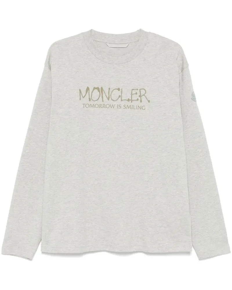 Moncler Langarmshirt mit Graffiti-Logo - Grau Grau