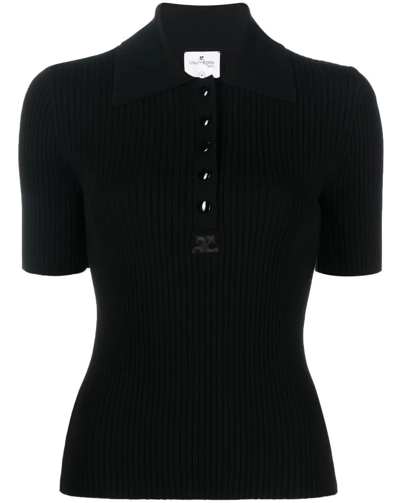 Courrèges Kurzärmeliges Poloshirt - Schwarz Schwarz