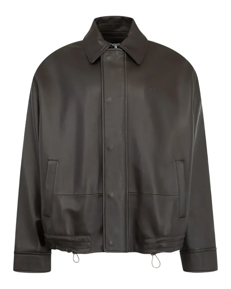 Loewe Lederjacke mit Kordelzug - Braun Braun