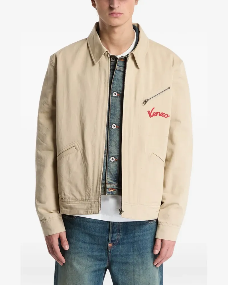 Kenzo Varsity Bomberjacke mit Stickerei - Nude Nude