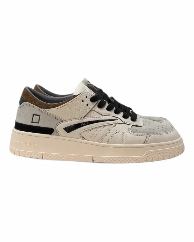 D.A.T.E. Torneo panelled leather sneakers - Weiß Weiß