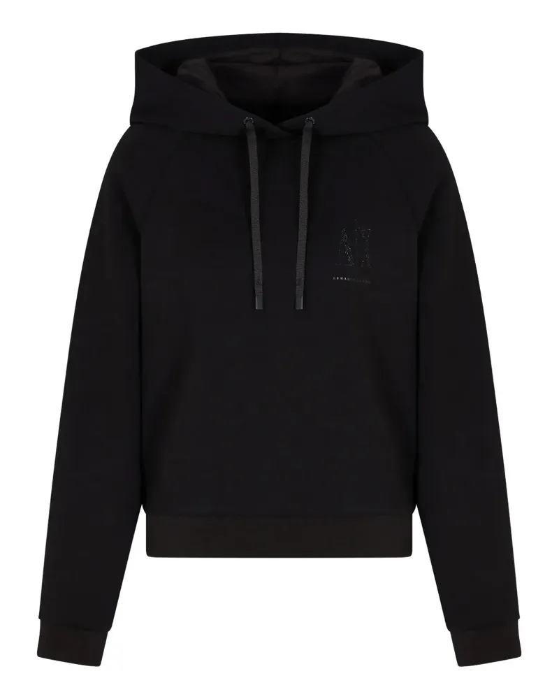 Armani Exchange Hoodie mit Logo-Print - Schwarz Schwarz