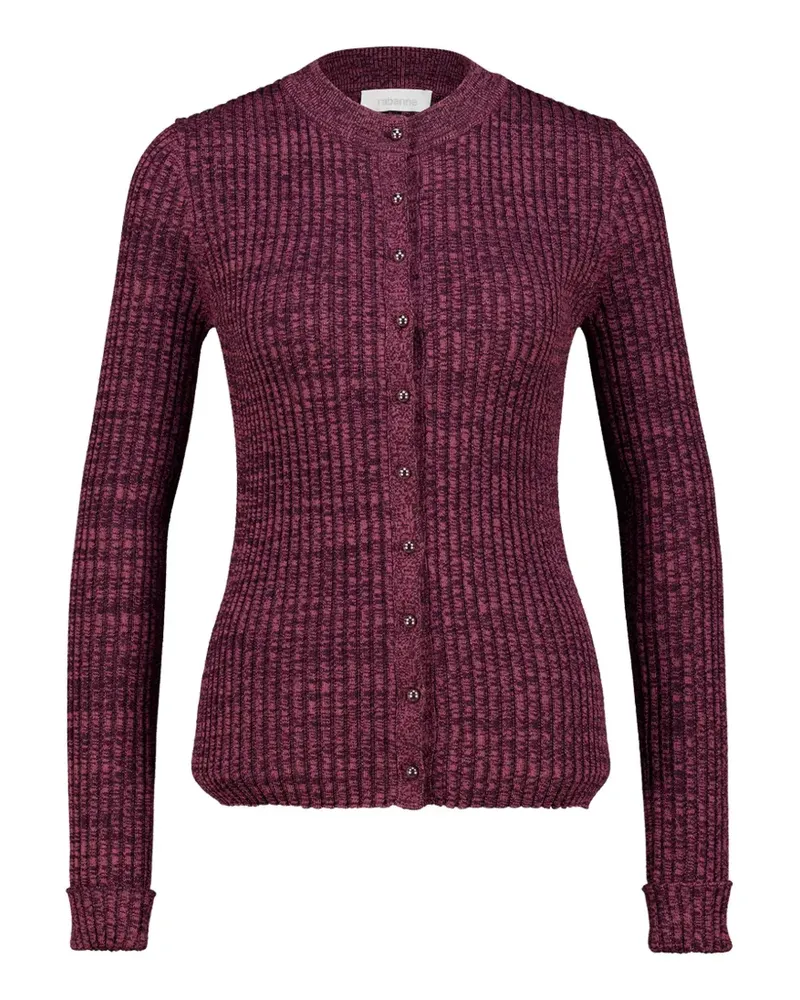 Paco Rabanne ribbed-knit buttoned cardigan - Violett Violett
