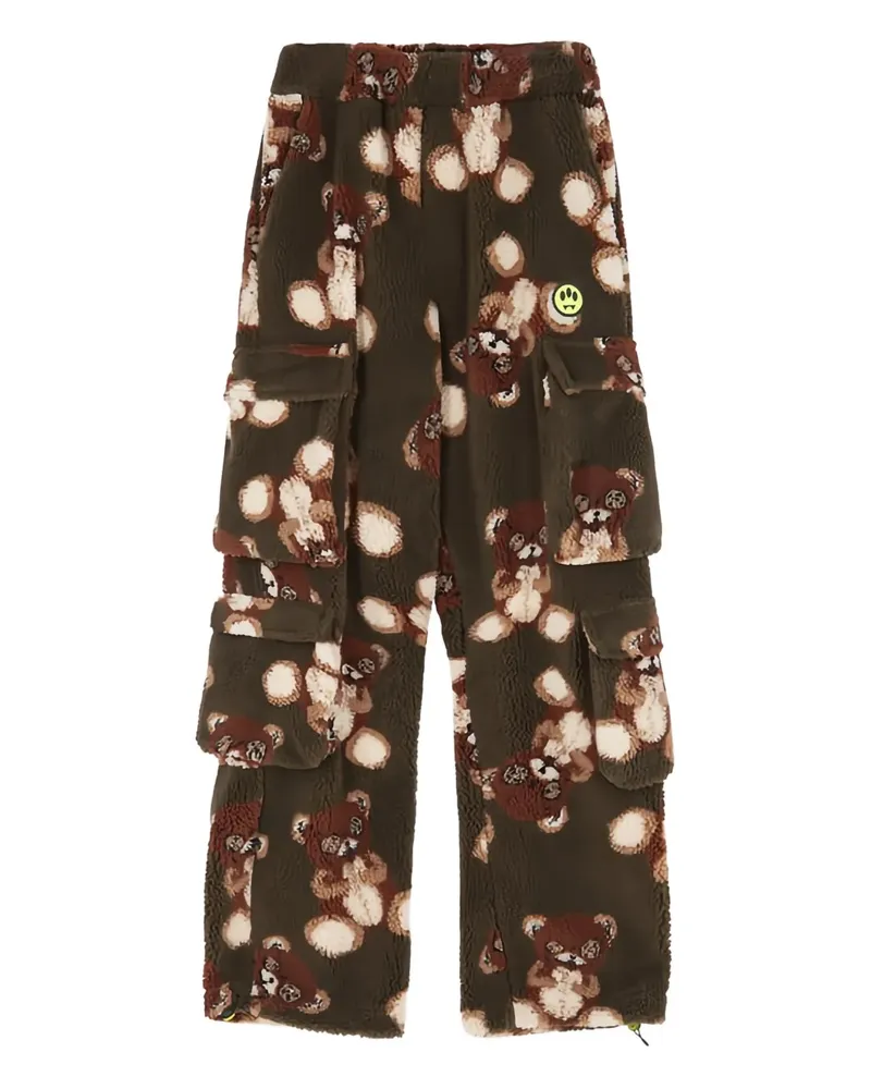 BARROW Cargohose mit Teddy-Print - Grün Grün