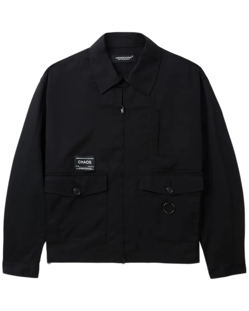 Undercover Twill-Hemdjacke mit Logo-Patch - Schwarz Schwarz