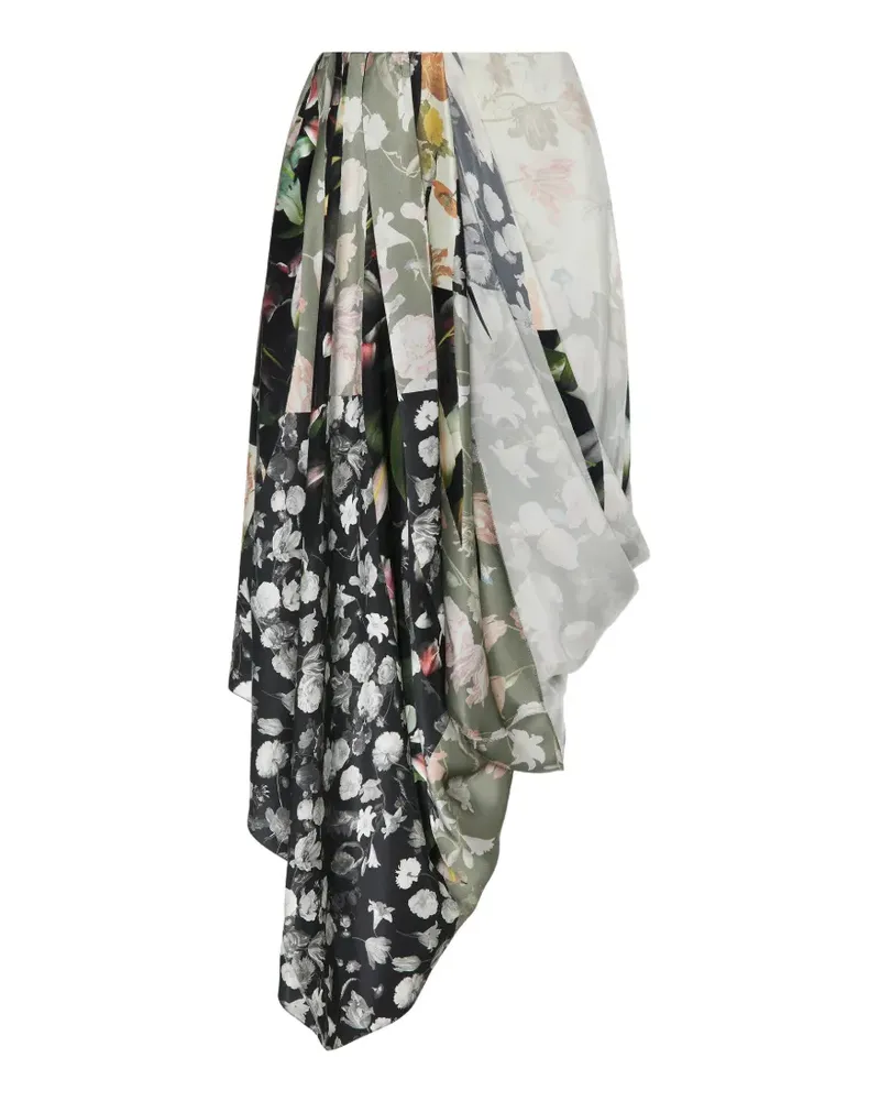 Maison Margiela floral draped skirt - Schwarz Schwarz