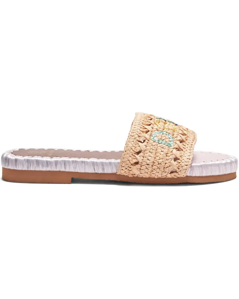 DE SIENA Bestickte Sandalen 25mm - Nude Nude