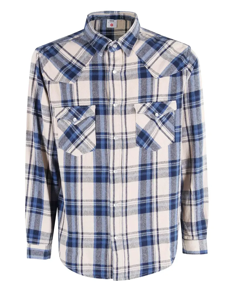 Edwin Jeans checked-pattern pocket shirt - Nude Nude