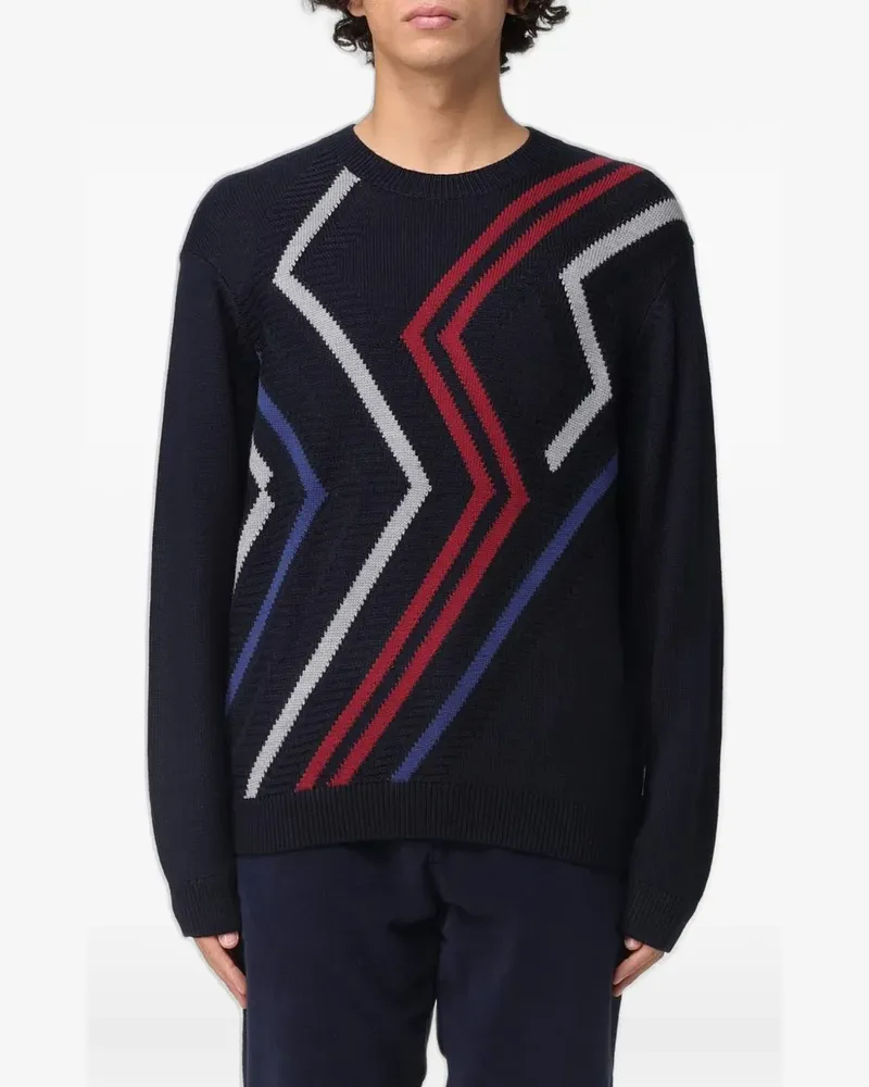 Emporio Armani geometric-pattern sweater - Blau Blau