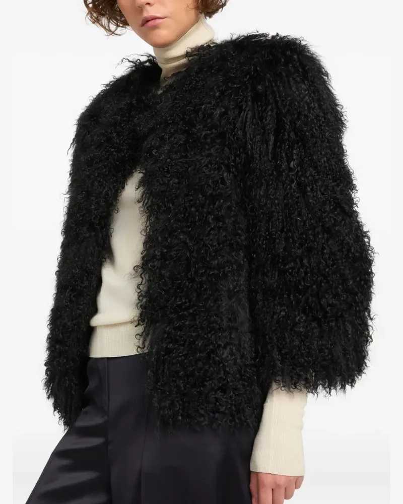 Yves Salomon Jacke aus Faux Shearling - Schwarz Schwarz