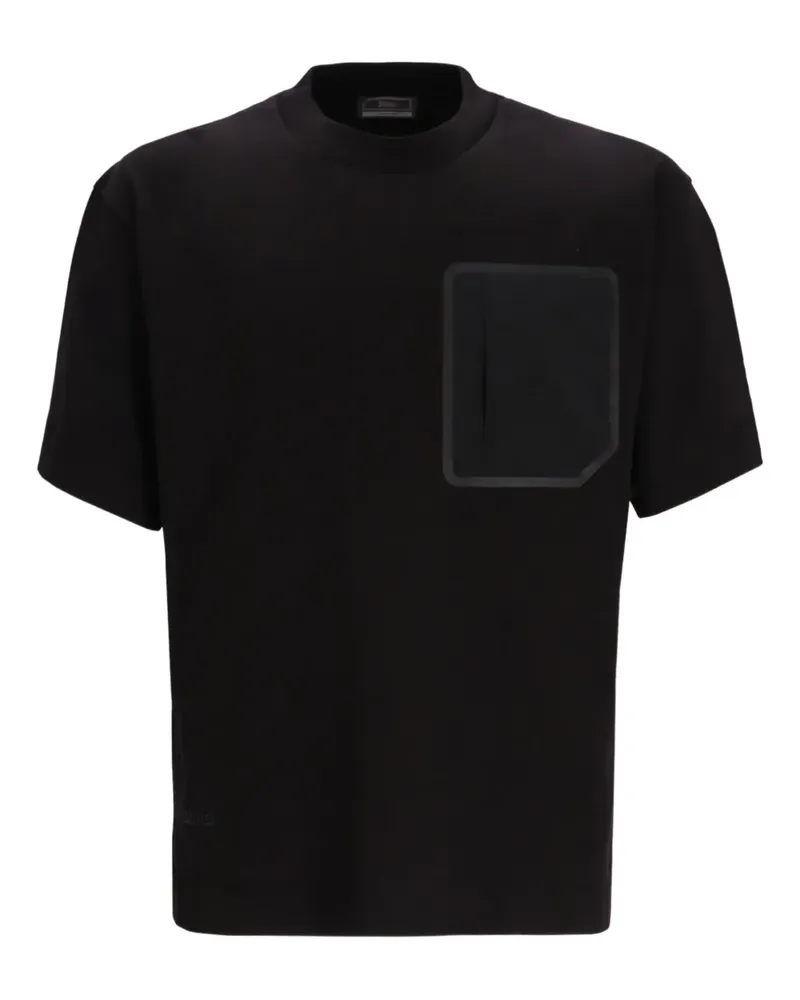 Herno T-Shirt mit Brusttasche - Schwarz Schwarz