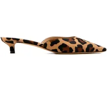 Kitten-Heel-Mules mit Leoparden-Print 25mm - Braun