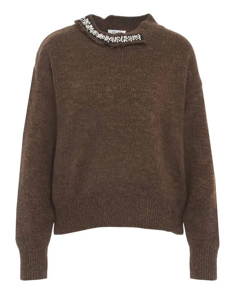 Liu Jo Pullover mit verziertem Kragen - Braun Braun
