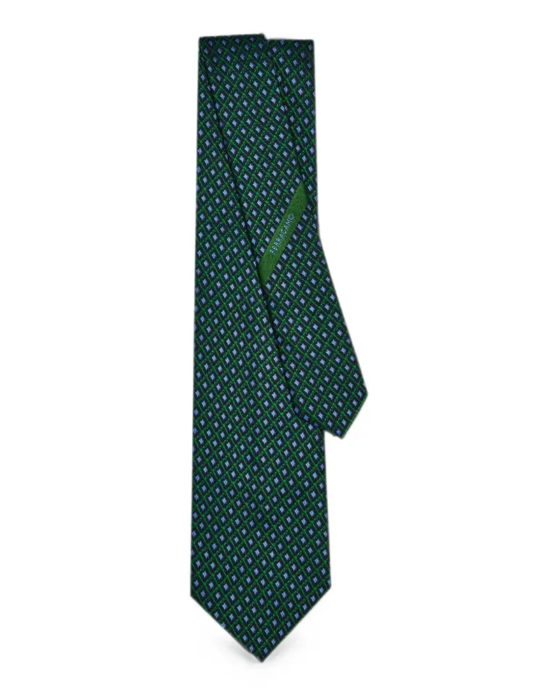 Ferragamo Dots Krawatte aus Jacquard - Grün Grün