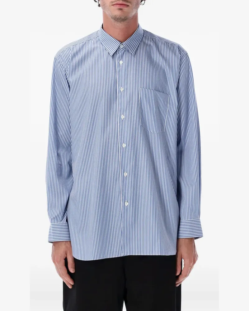 Comme des Garçons Gestreiftes Hemd - Blau Blau