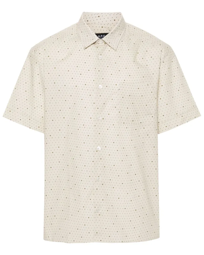 A.P.C. Hemd mit Polka Dots - Nude Nude