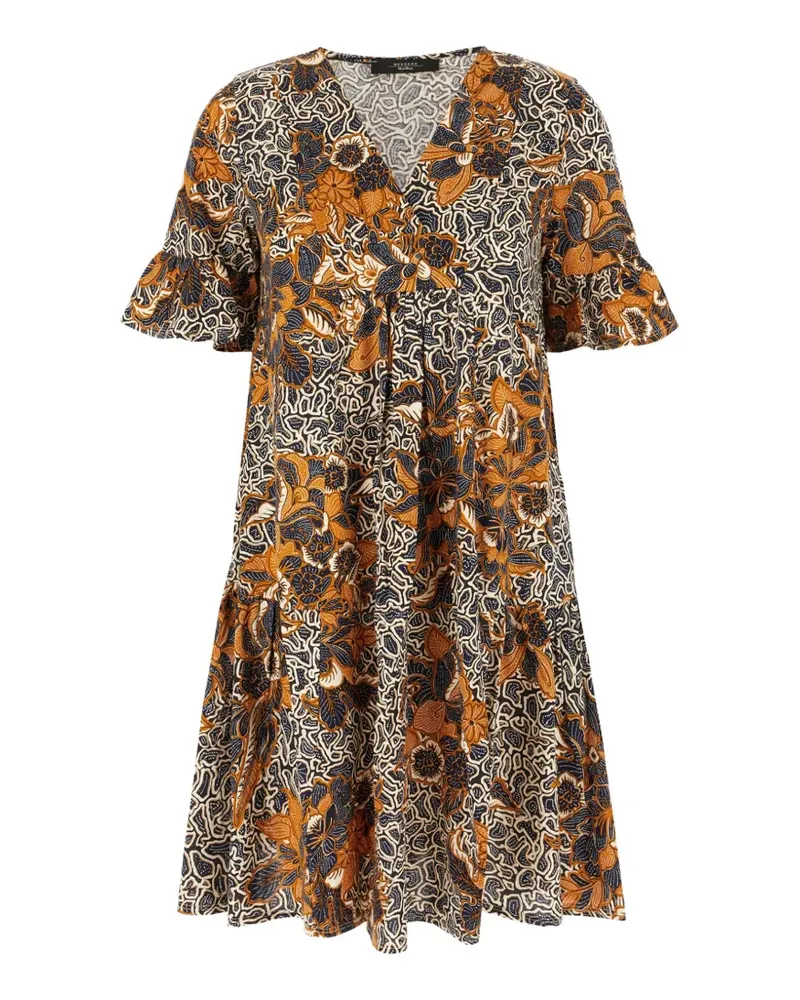 Max Mara floral-print tiered mini dress - Blau Blau